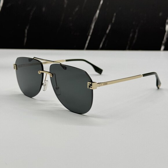 NEW FENDI GOLD GREEN UNISEX SUNGLASSES FENDI FE40115U 32N main image 9